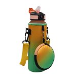 1000ml - vert orange - etui de bouteille de sport avec sangle r�glable, carafe a eau isol�e, porte - ...