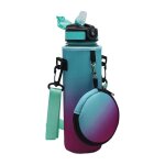 1000ml - violet vert - etui de bouteille de sport avec sangle réglable, carafe a eau isolée, porte - ... 1000ml - violet vert - etui de bouteille de sport avec sangle réglable, carafe a eau isolée, porte - ...