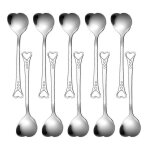 10pcs en acier inoxydable coeur en forme cuillère a café accessoires de cuisine dessert sucre agitateur ... 10pcs en acier inoxydable coeur en forme cuillère a café accessoires de cuisine dessert sucre agitateur ...