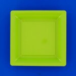 12 assiettes a dessert carrées plastiques réutilisables 18cm vert anis 12 assiettes a dessert carrées plastiques réutilisables 18cm vert anis