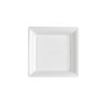 12 assiettes a dessert carrees reutilisables 18cm blanc