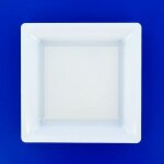 12 assiettes plates carres rutilisables 24cm blanc