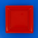 12 assiettes plates carrées réutilisables 24cm rouge 12 assiettes plates carrées réutilisables 24cm rouge