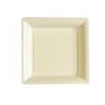 12 assiettes plates carrees reutilisables 24cm ivoire