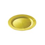 12 assiettes rondes reutilisables �19cm or