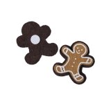 12 bonhommes deco sticker biscuit 4x4. 5cm marron