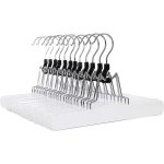 12 cintres - pinces en bois antiglisse, blanc