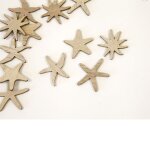 12 confettis de table etoiles de mer bois naturel
