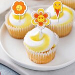 12 petits drapeaux de gteau de fte hippie, dcoration de cadeau, drapeaux de tasse de cuisson de gteau ...