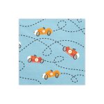 12 serviettes papier course auto retro 33cm bleu