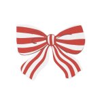 12 serviettes papier n�ud raye 16x13cm blanc rouge