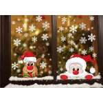 152pcs noel autocollants no�l stickers fenetre p�re no�l wapiti flocon de neige, no�l d�coration diy ...