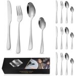 16 pieces couvert acier inoxydable, couverts lunch box, set couverts voyage, menagere inox, couverts ...