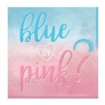 16 serviettes papier baby gender 33cm bicolore