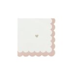 16 serviettes papier feston petit c?'ur 33cm rose