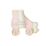 16 serviettes papier patins pastel party 33cm
