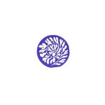 16 serviettes papier rond abstrait 33cm indigo