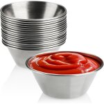 16x bols a sauce Ø 6 cm en acier inoxydable - mini rcipients pour sauces, trempettes et snacks - coupelles ...