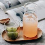 1pc - clair - bouteille d'eau en verre avec ensemble de tasses en verre, carafe de chevet, carafe a eau ...