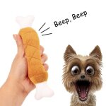 1pc doux en peluche jambes de poulet en peluche os chien jouets interactif attrayant son chats chien ...
