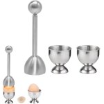 1x ?uf topper - 2x coquetiers, coupe - ?uf outil d'oeuf en acier inoxydable, oeuf ouvreur, inoxydable ...
