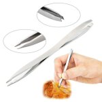 2 en 1 acier inoxydable fourchette pince a epiler pince a epiler traitement des puces pour animaux de ...