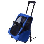 2 en 1 trolley chariot sac a dos sac de transport a roulettes pour chien chat