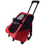 2 en 1 trolley chariot sac a dos sac de transport a roulettes pour chien chat