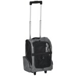 2 en 1 trolley chariot sac a dos sac de transport a roulettes pour chien chat gris