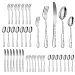 2 40pcs ensemble d'argenterie en acier inoxydable ensemble de couverts poli ob