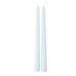 2 bougies flambeau coniques 25cm 7h bleu ciel