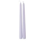 2 bougies flambeau coniques 25cm 7h lilas