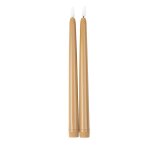 2 bougies flambeau coniques led 27. 5cm camel