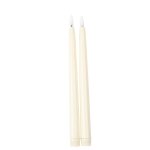 2 bougies flambeau coniques led 27. 5cm ivoire