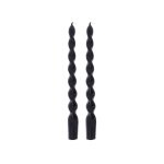 2 bougies flambeau torsadees 25cm 7h noir