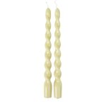 2 bougies flambeau torsadees 25cm 7h sauge