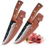 2 couteaux - couteau a dsosser forg de 6. 5 pouces, pour la chasse, la pche, le boucher, la viande, ...