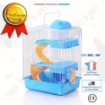 2 etages maison a etage hamster cage souris avec disque slide spinning bouteille