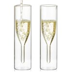 2 fl�tes a champagne double paroi ¿ verre borosilicate