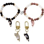 2 morceaux de bracelets en perles magnétiques, 2 morceaux d'ornements de pendentif pour chats, des animaux ... 2 morceaux de bracelets en perles magnétiques, 2 morceaux d'ornements de pendentif pour chats, des animaux ...