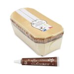 2 moules a cake 24 cm en bois + 4 caissettes de cuisson + stylo chocolat