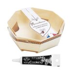 2 moules a g�teau bois Ø 18 cm + stylo gla�age noir