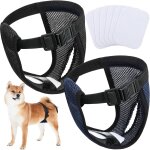 2 paquets couches pour chien femelles lavables pantalon pour chien de protection avec 6 serviettes hygi�niques ...