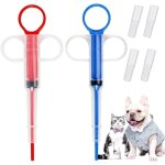 2 pcs animaux mdecine distributeur, pet dog cat pilule comprim seringue, mangeoires de mdicaments ...