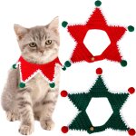 2 pcs pentagram decorative bibs dog & cat christmas pet collar soft & comfortable cotton dog collar personalis ...