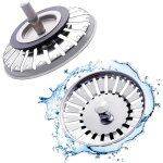 2 pi�ces bouchon evier cuisine inox filtre evier cuisine universel Ø 84 mm cr�pine cuisine grille evier ...