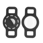 2 pi�ces (noir) airtag pet collar silicone cover, housse ajustable pour collier de chien et de chat airtag ...