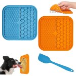 2 pi�ces tapis de l�che chien tapis de l�chage en silicone avec spatule animaux tapis l�chage alimentation ...