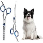 2 pices ciseaux toilettage professionnel chien poils, ciseaux effileur pour chats en acier inoxydable ...