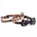 2 pi�ces ensemble collier et laisse pour chien, r�glables n�ud papillon bandana avec clochette pour ...